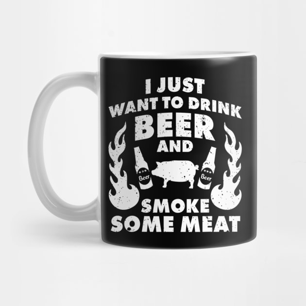 I just want to drink Beer and smoke Meat BBQ Grill by JensAllison